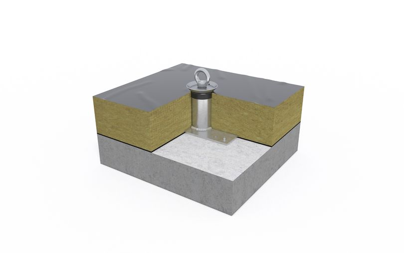 Roof-PIN type S on concrete with roof membrane and ringnut